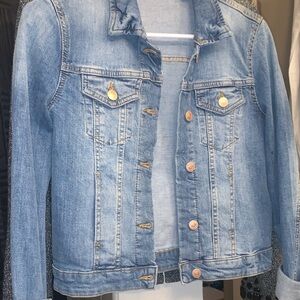 Tom Tailor Classic Blue Denim Jacket with Rose Gold Hatdware